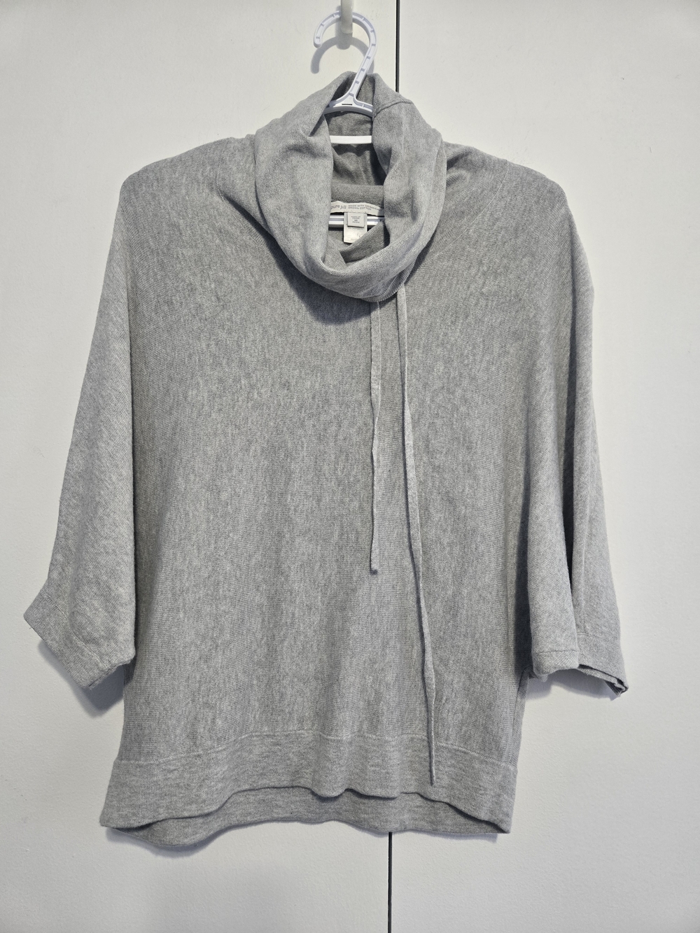 Pure Jill Gray Cowl Neck Sweater XS Petite Organic‎ Cotton Cashmere Soft Knit